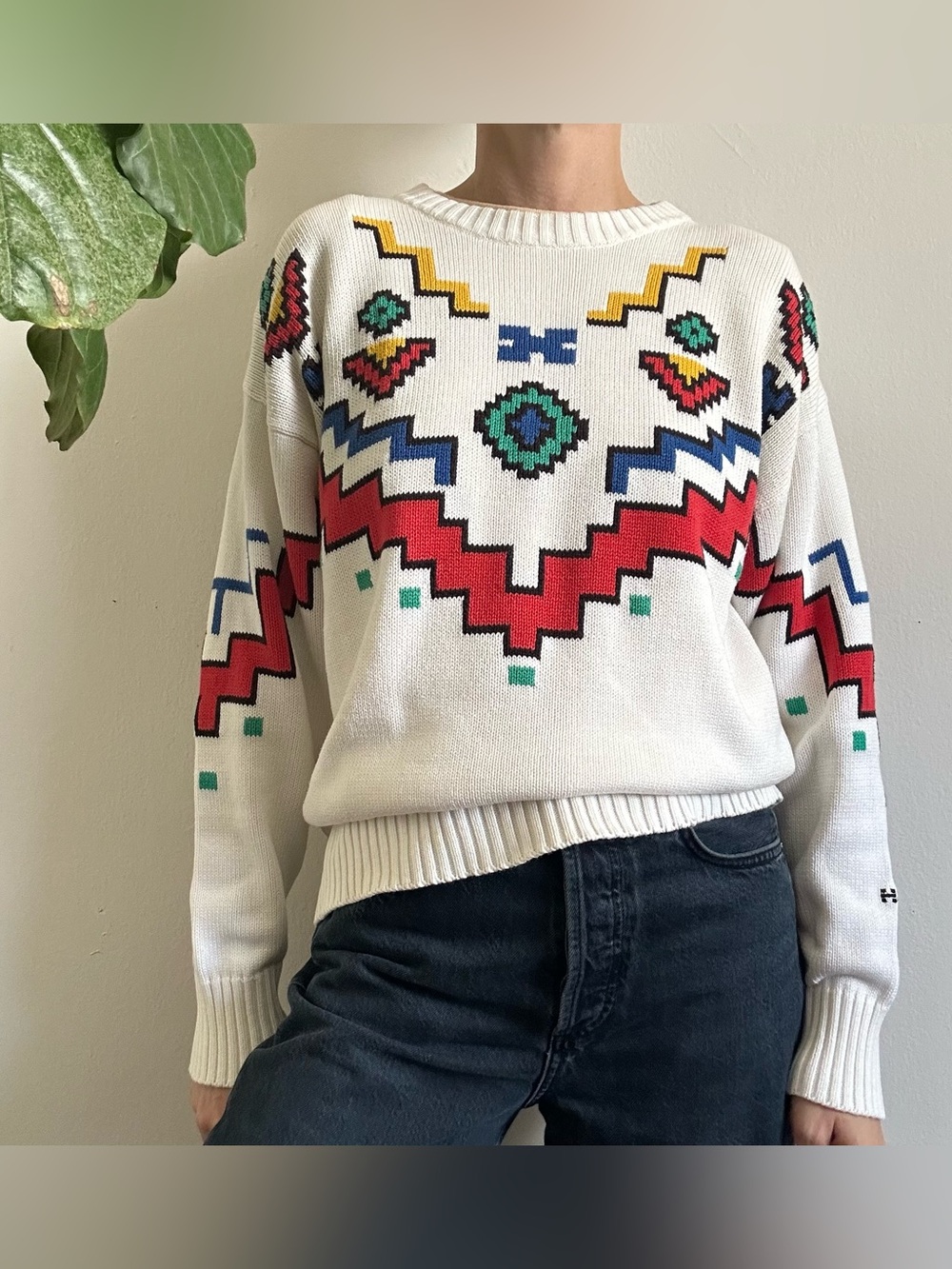 80's Head Brand Geometric Ski Sweater